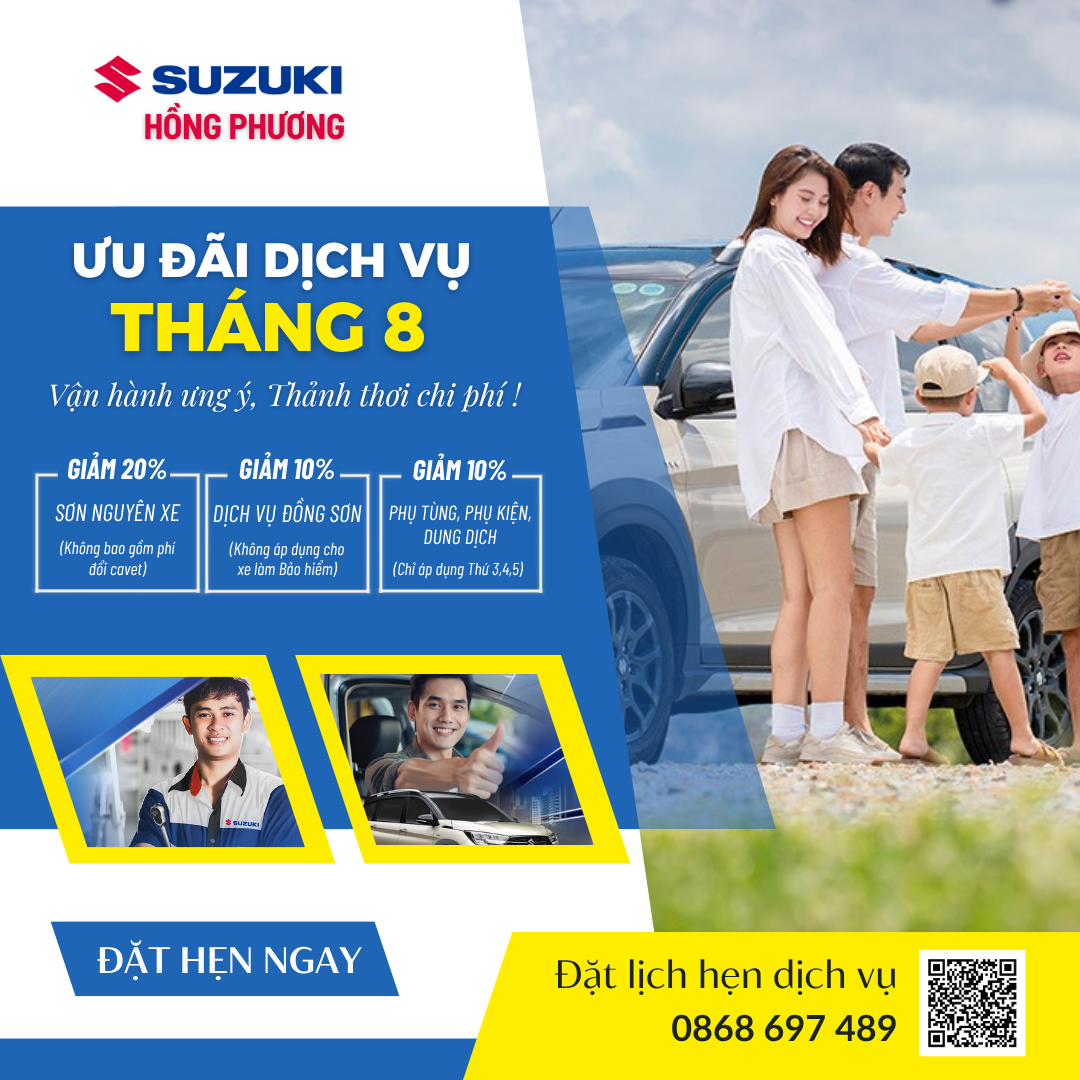 suzuki dịch vụ tháng 8