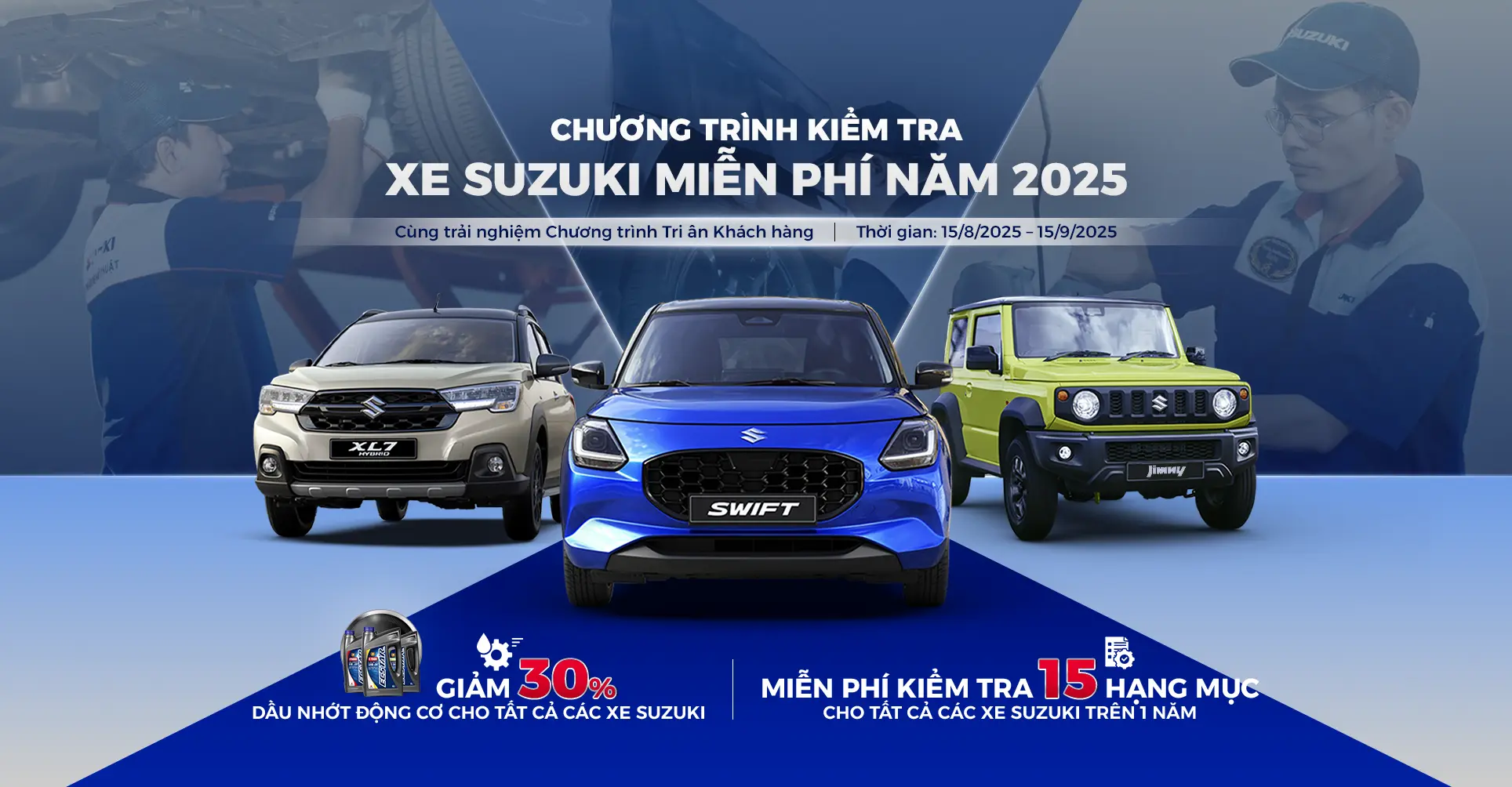 SUZUKI VIỆT NAM TRIỂN KHAI CHƯƠNG TRÌNH KIỂM TRA XE Ô TÔ MIỄN PHÍ NĂM 2025